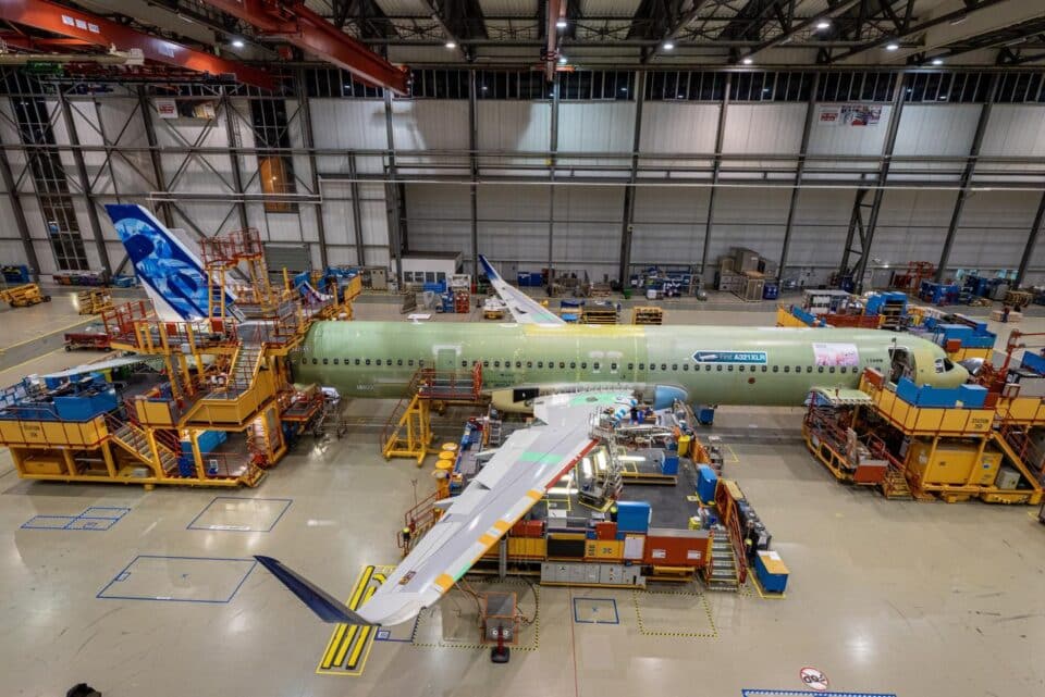 First A321XLR development aircraft undergoes final assembly