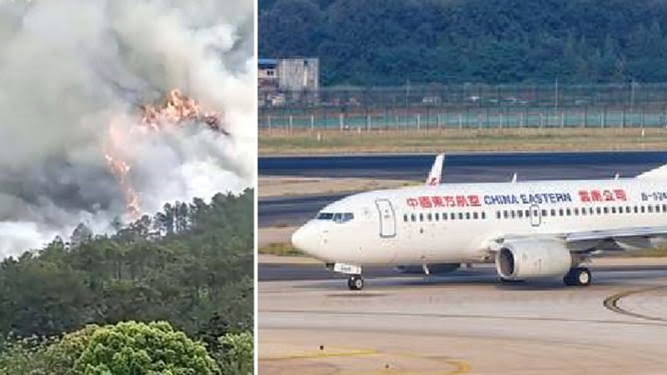 Boeing 737 carrying 132 passengers and crew crashes in southern China.