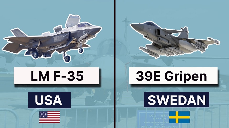 Which is better f 35 or Gripen? comparison of US built F35 and SAAB 39E Gripen by Sweden