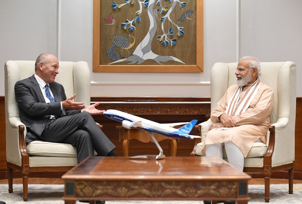 Boeing's CEO's visit to India is aimed at boosting the country's aerospace industry.