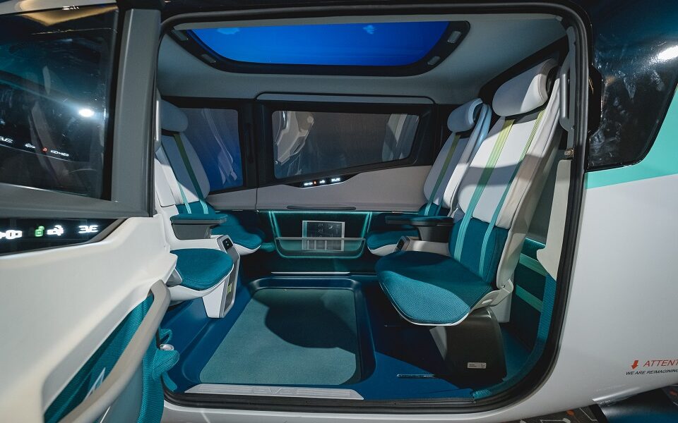 Eve showcases its eVTOL cabin for the first time at the Farnborough Airshow