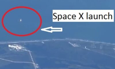 Passenger spotted the incredible launch of space X while in flight.