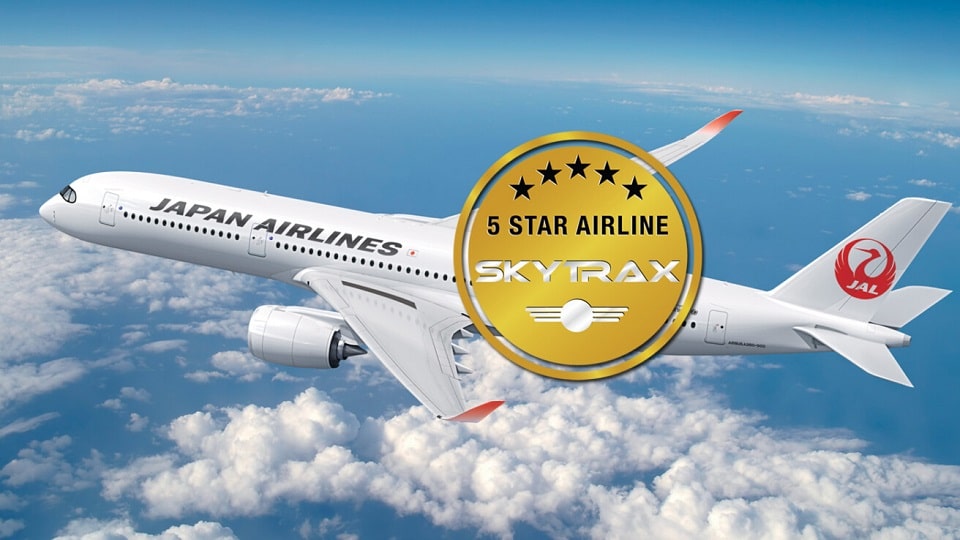 Japan Airlines is certified as a 5-Star Airline By Skytrax