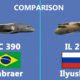 Comparison of the Brazil's Embraer KC-390 Vs Russian Ilyushin Il-276 cargo plane