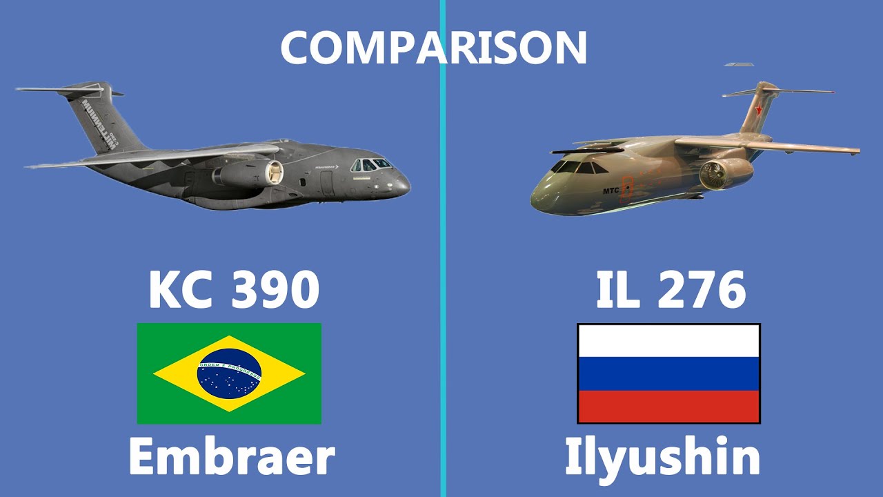 Comparison of the Brazil's Embraer KC-390 Vs Russian Ilyushin Il-276 cargo plane