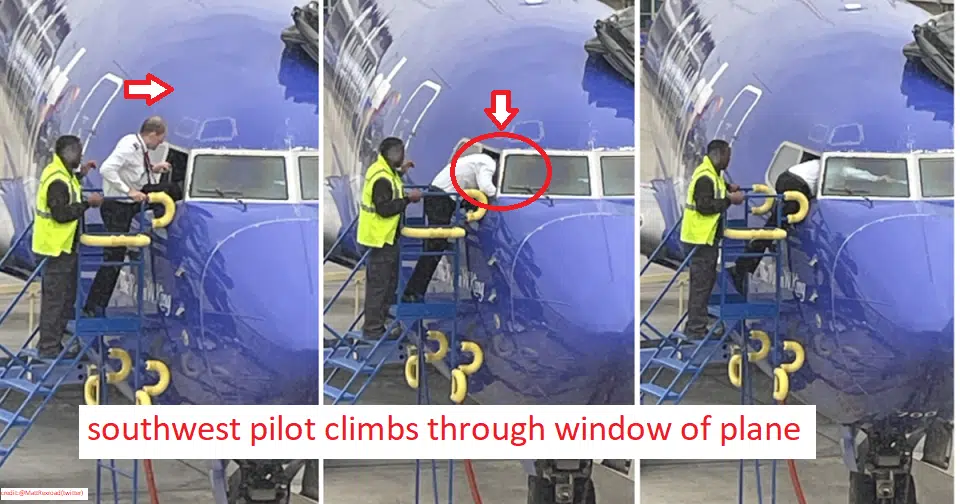 Southwest pilot climbs through cockpit window after being locked out of the plane