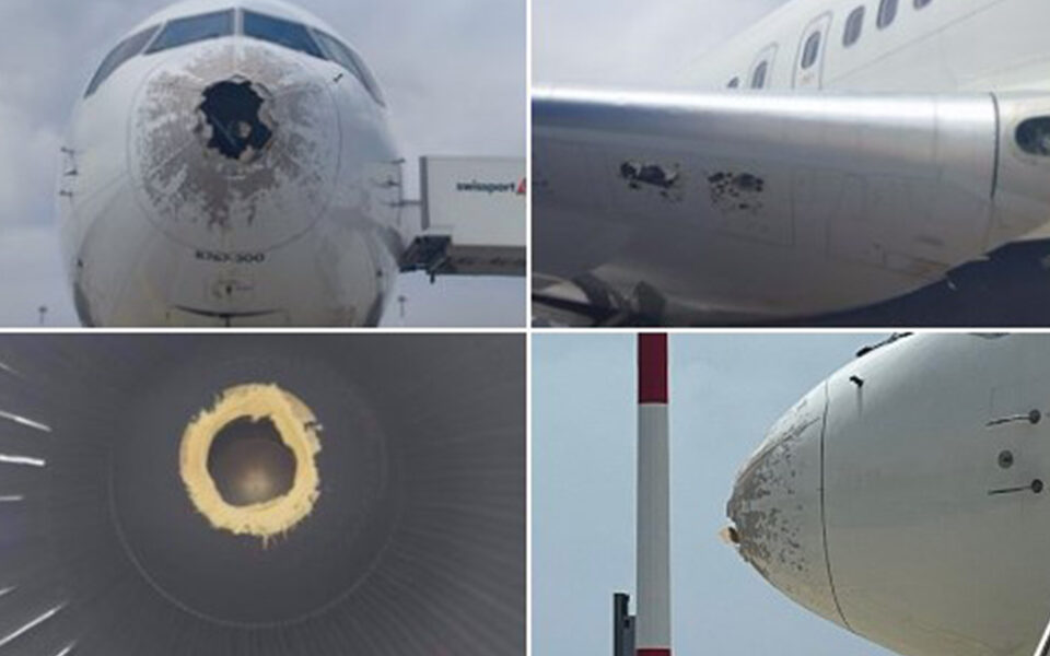 Delta Airlines Boeing 767-300 heavily damaged from Hailstorm