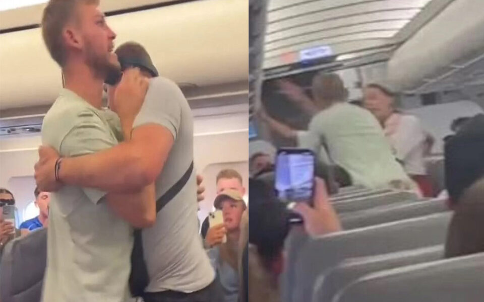 Passengers tackle man trying to open plane door moments before take-off