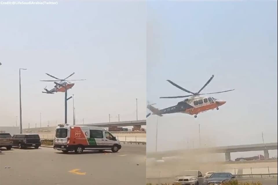 A Guardian in the Sky: How a Helicopter Rescued a Fallen Worker in Saudi Arabia
