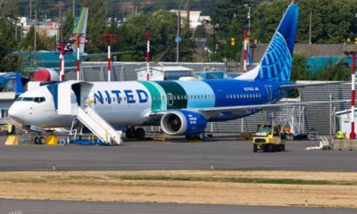 United Airlines B737 MAX Rolls Out from paint shop with Special Livery