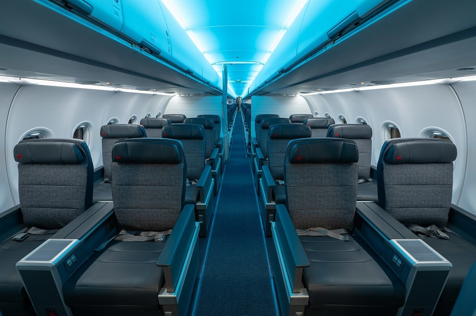Check out Air Canada's first upgraded Airbus A321 with an all-new interior and cabin