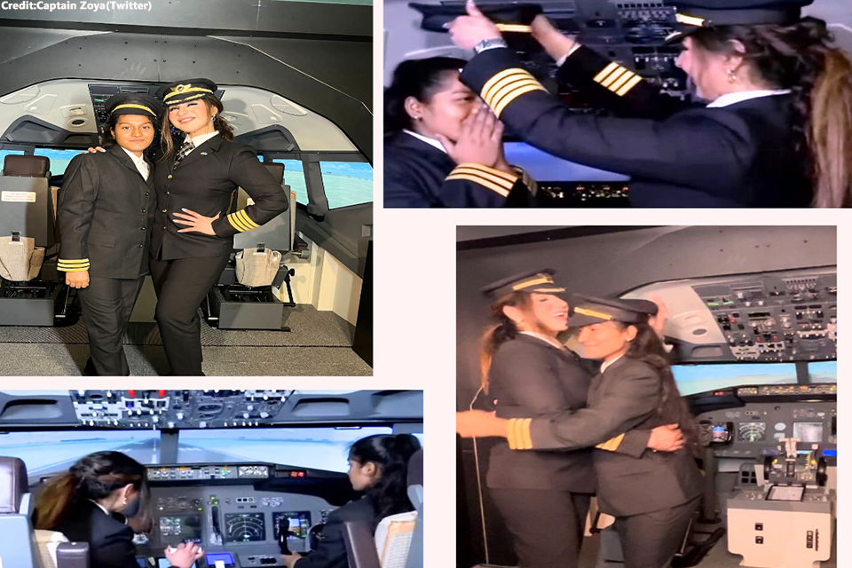 Air India Capt Zoya agarwal helps slum girl to become pilot