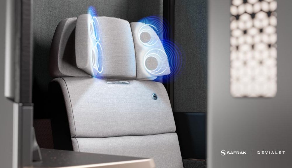 This airline innovates headphones by embedding them into seats