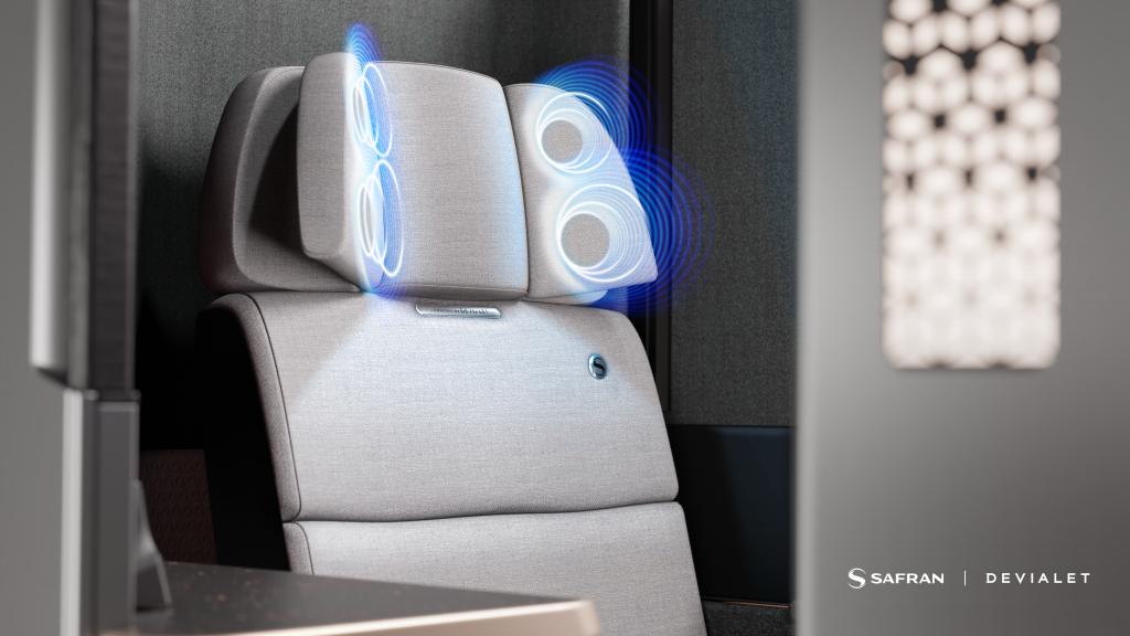 This airline innovates headphones by embedding them into seats
