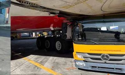 Emirates A380 superjumbo was damaged by a ground vehicle in Moscow