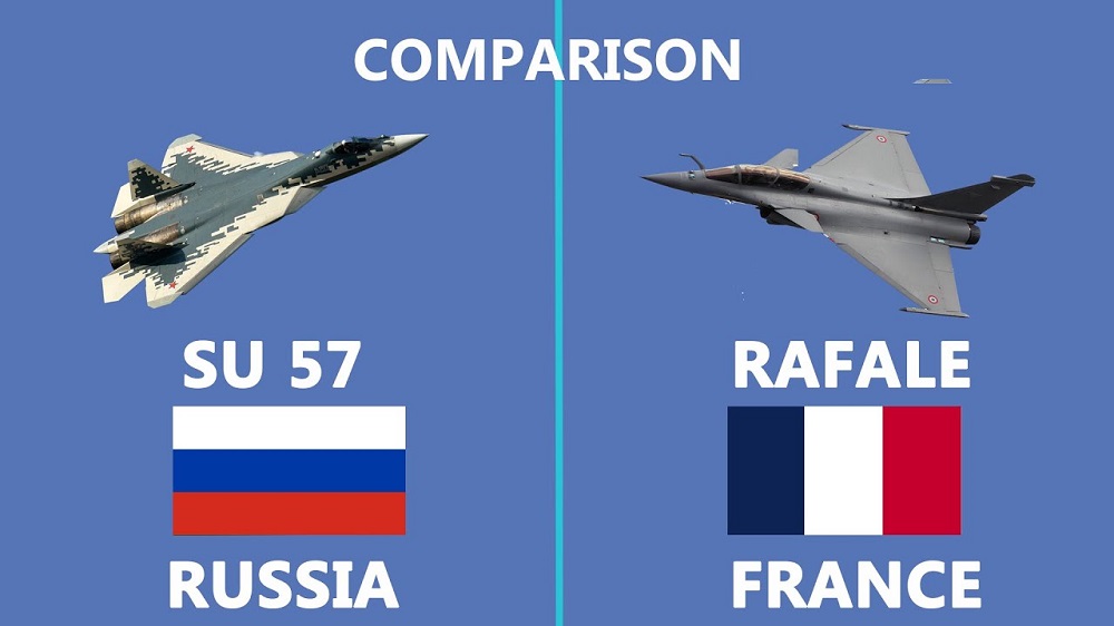 Comparison of Russian Su 57 vs France built Rafale fighter jet